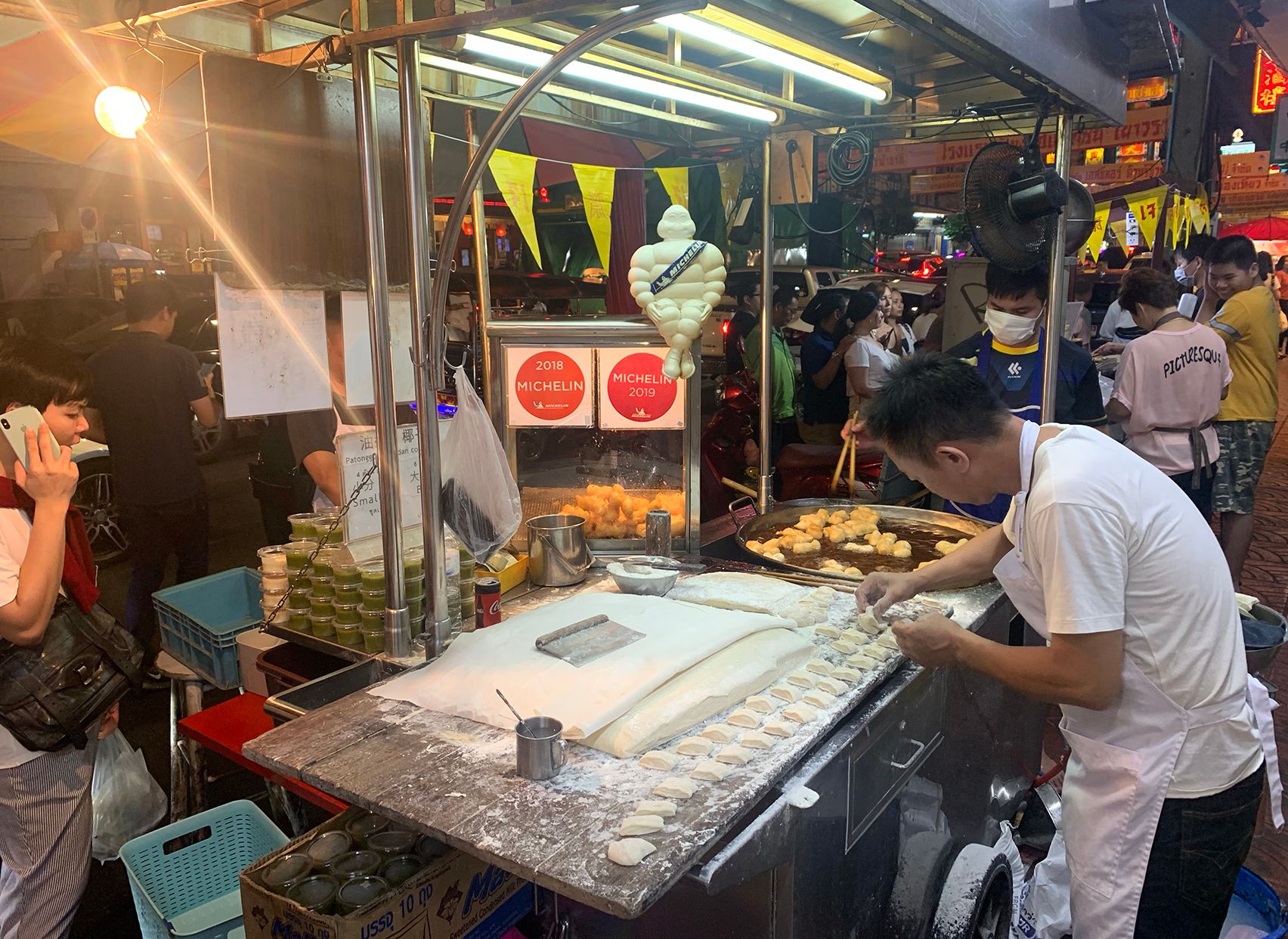 Street food fried dough vendor