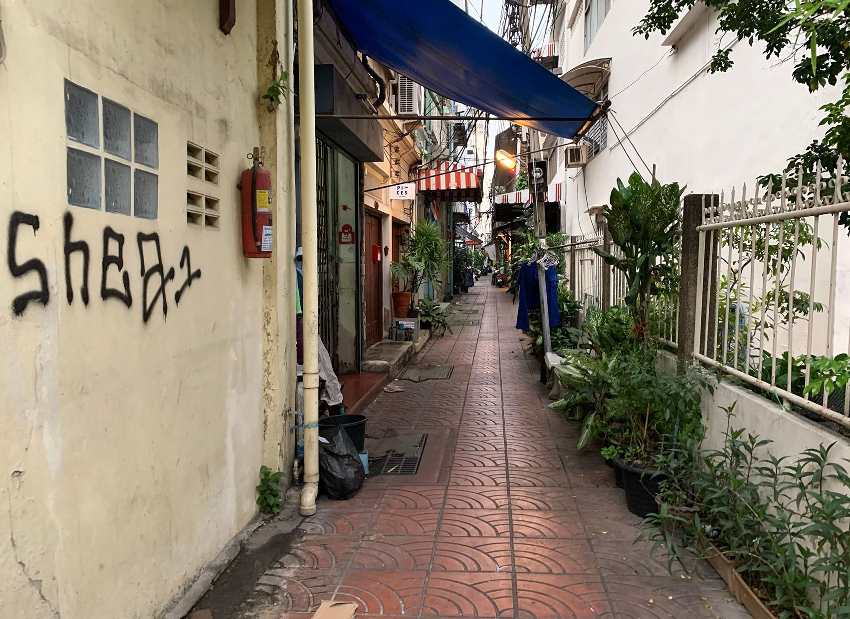 Small alley with tiled streets