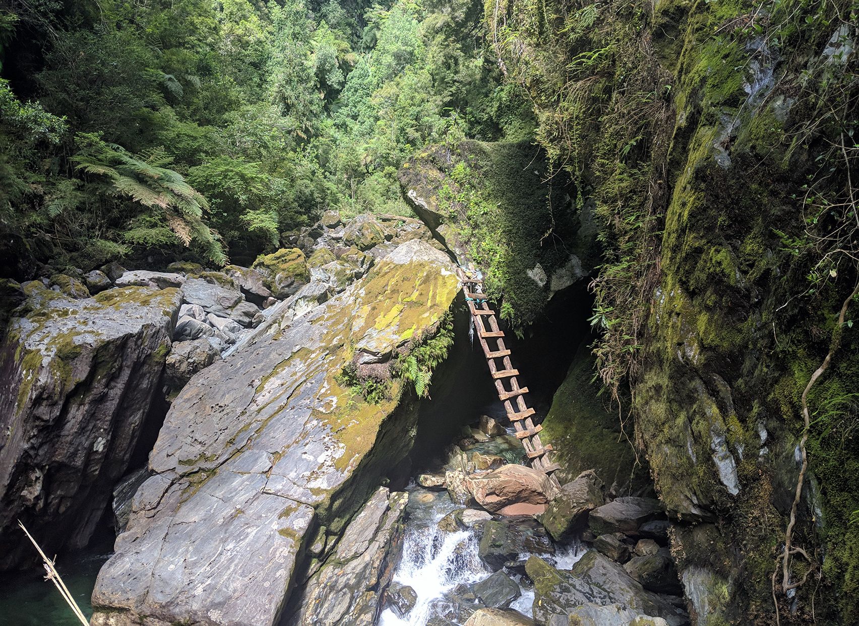 Big rocks with a ladder