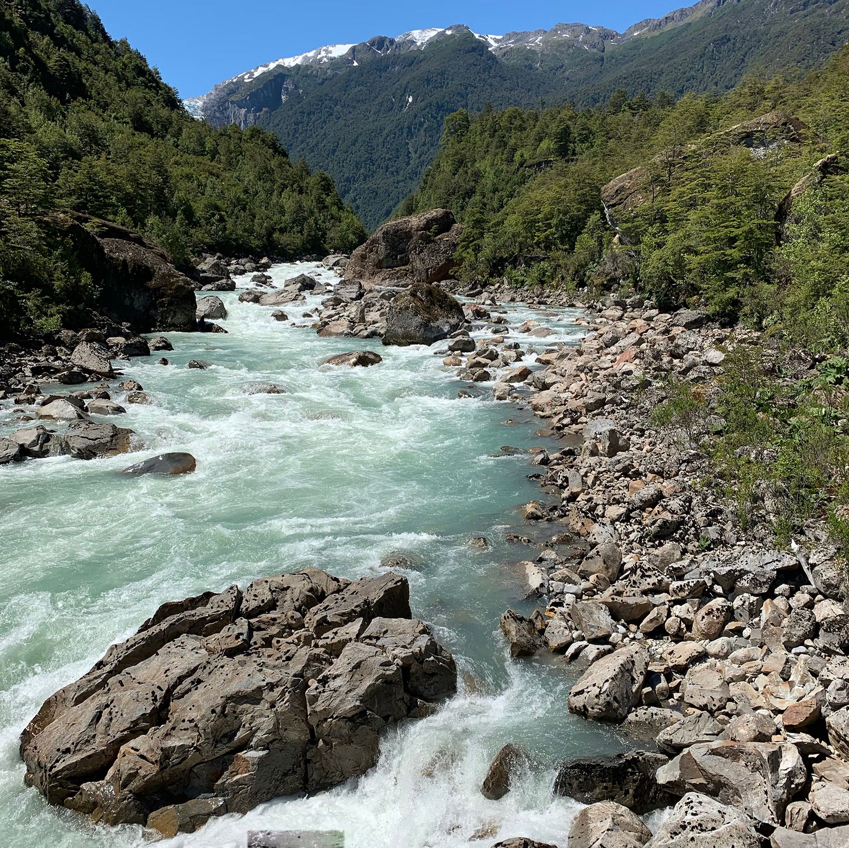 Crossing glacial river