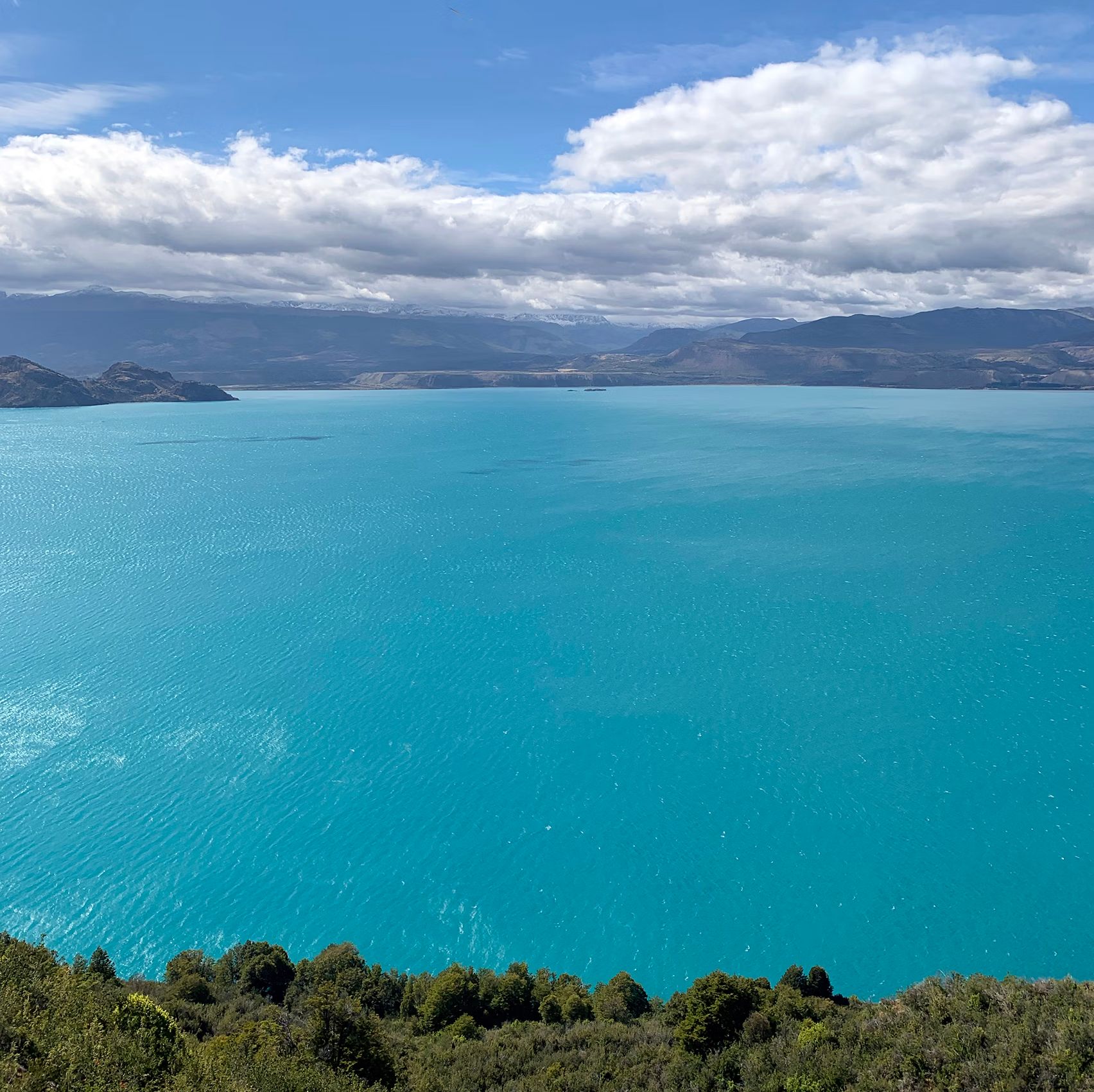 View of lake from above