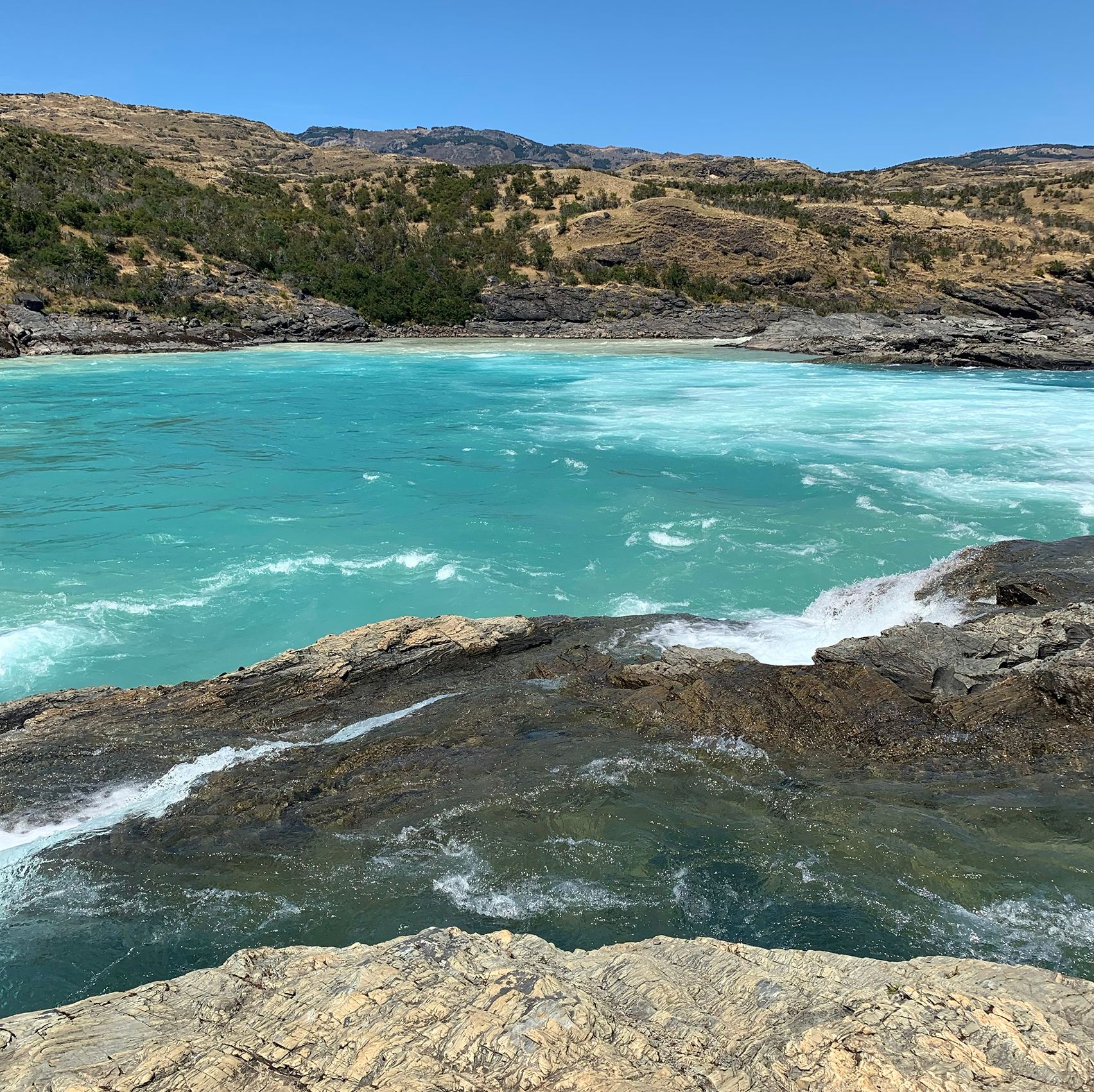 Descending switchback road
