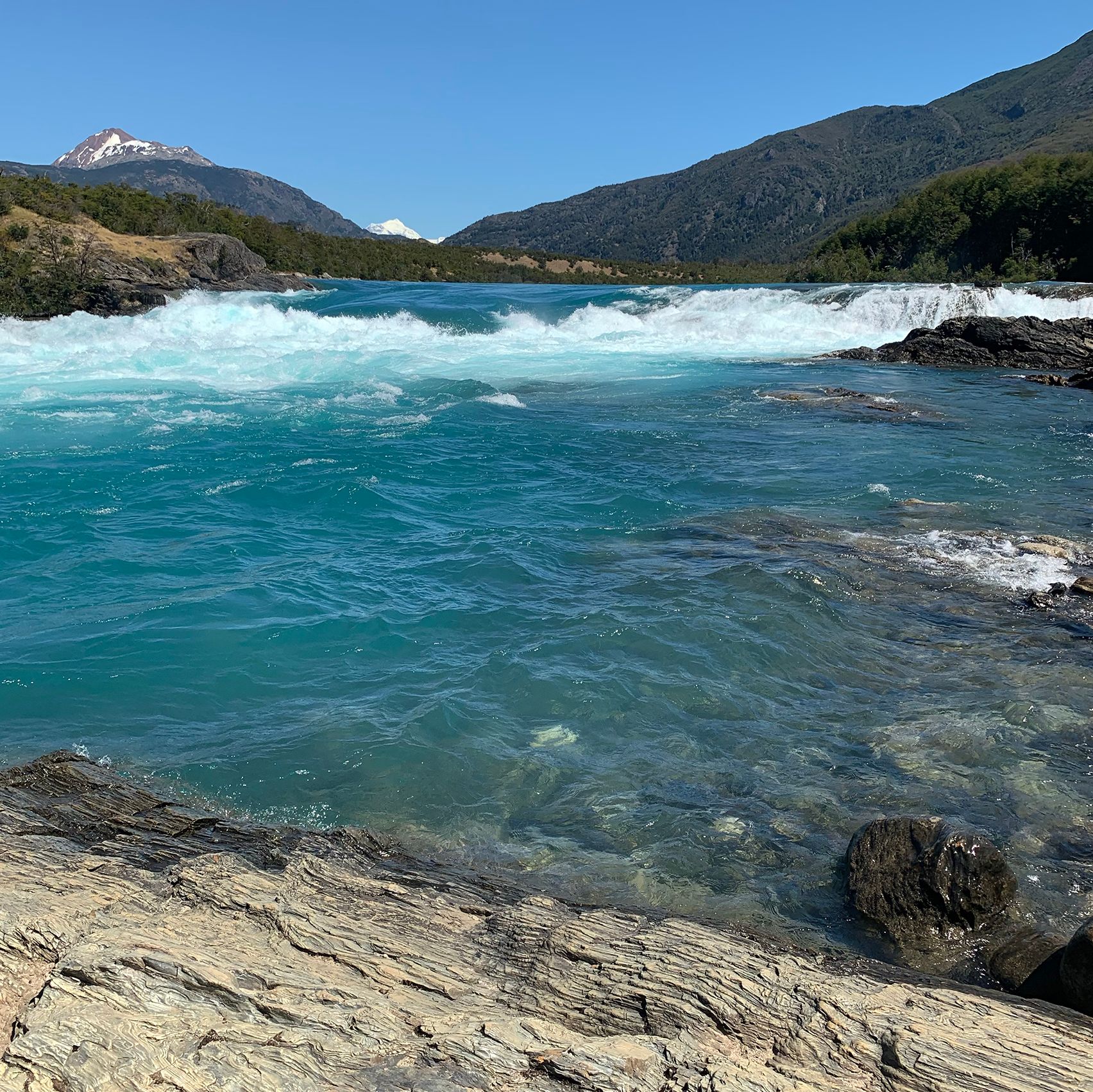 Descending switchback road