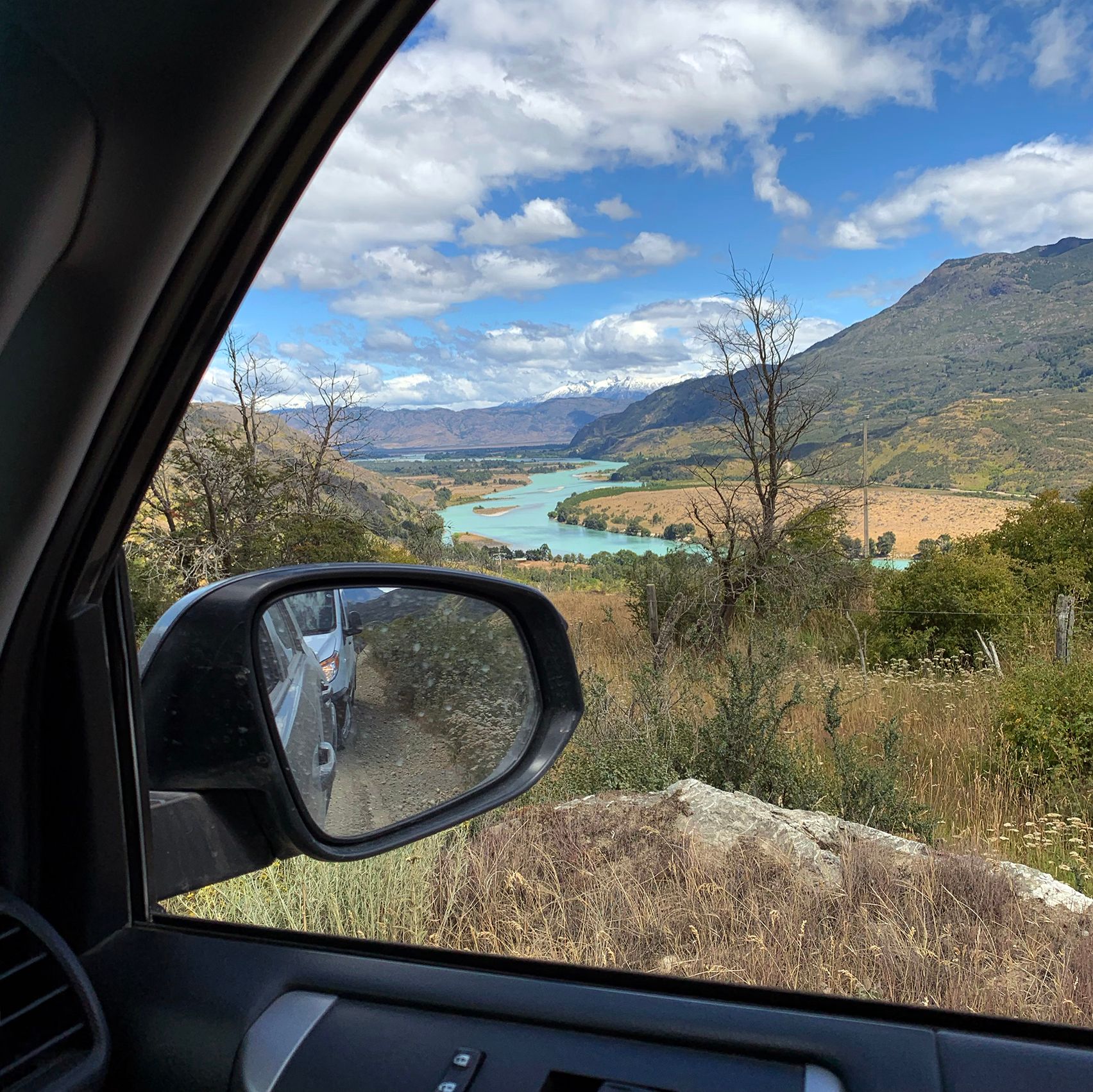 Descending switchback road