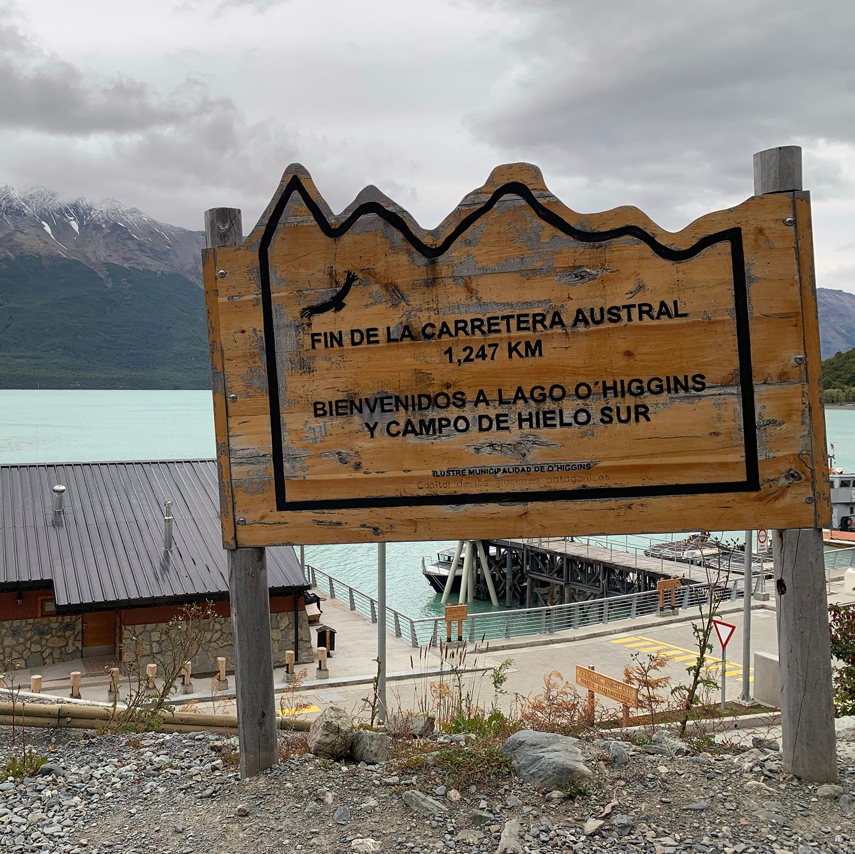 End of Carretera Austral sign