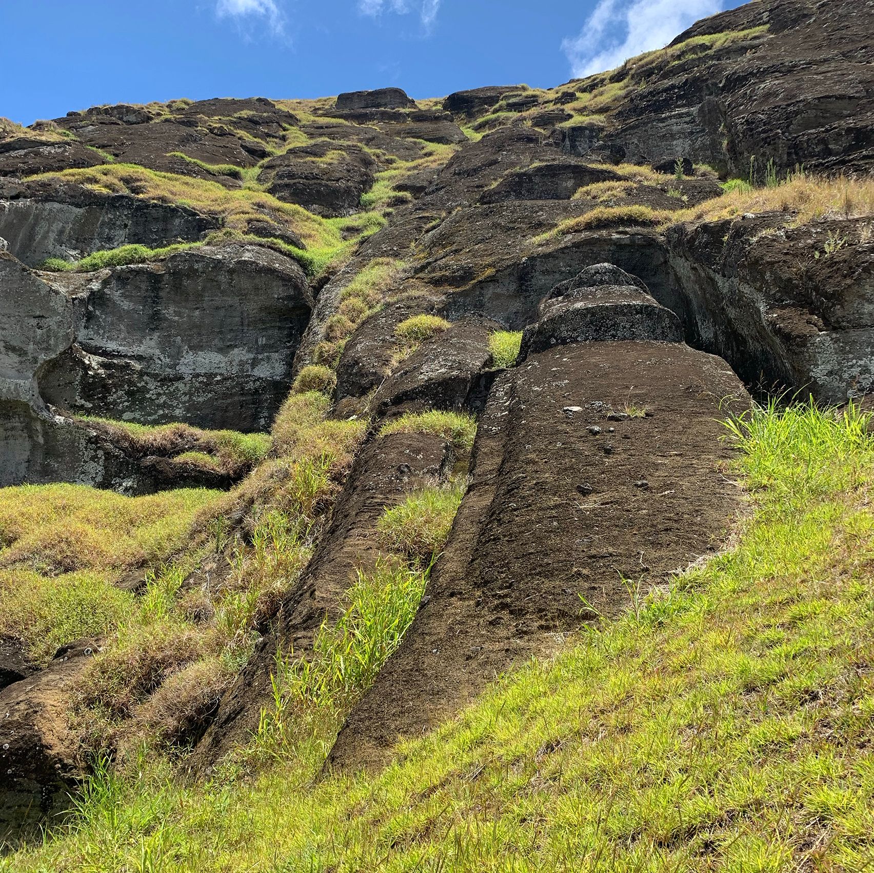 Half-carved Moai