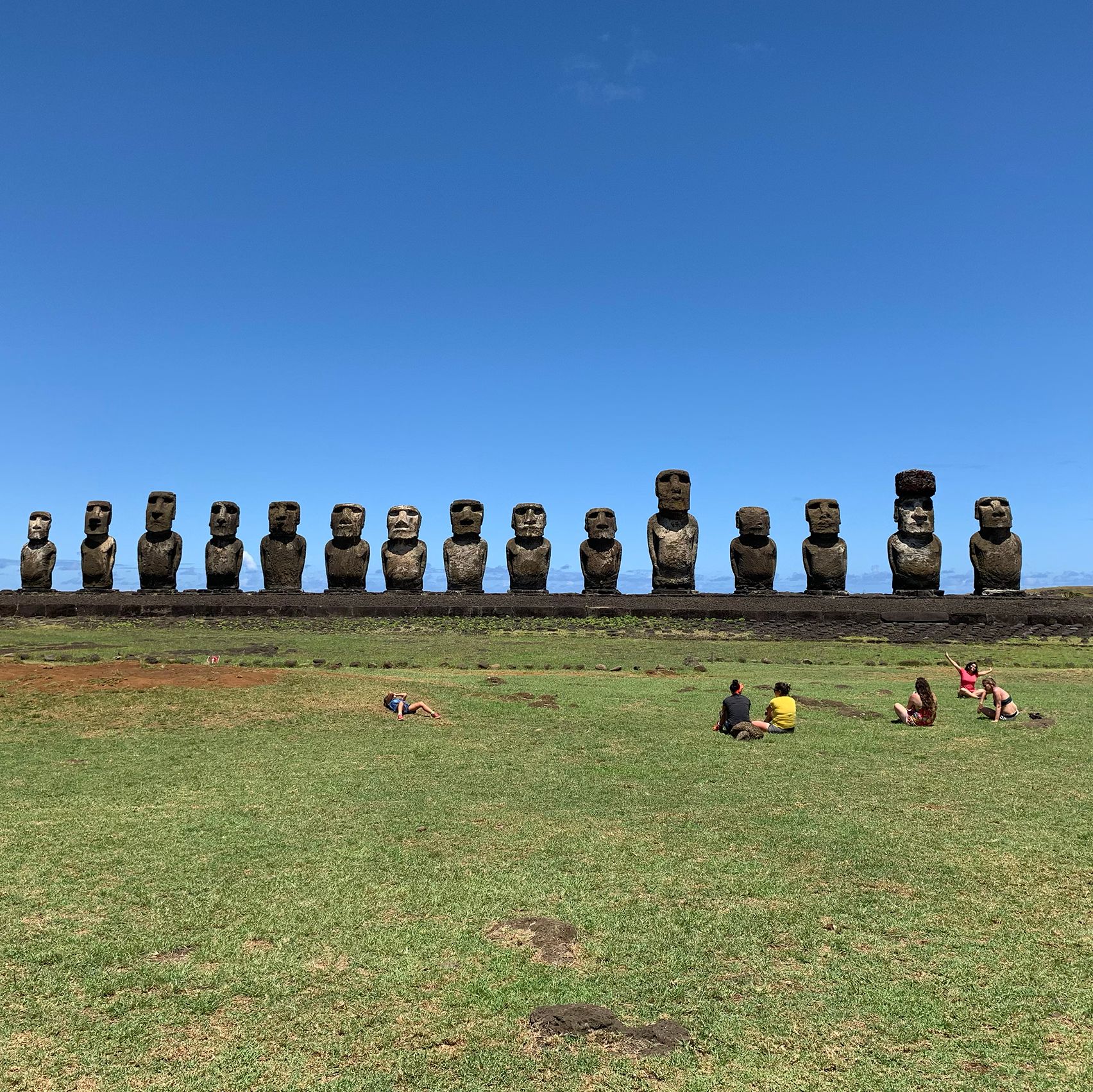 The famous row of Moai