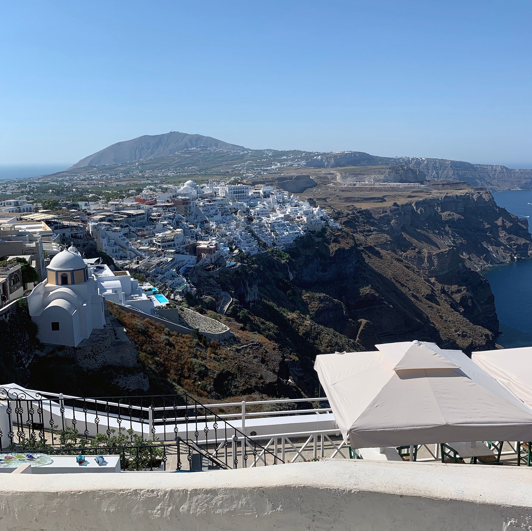 Santorini cliff-side at a different time of day