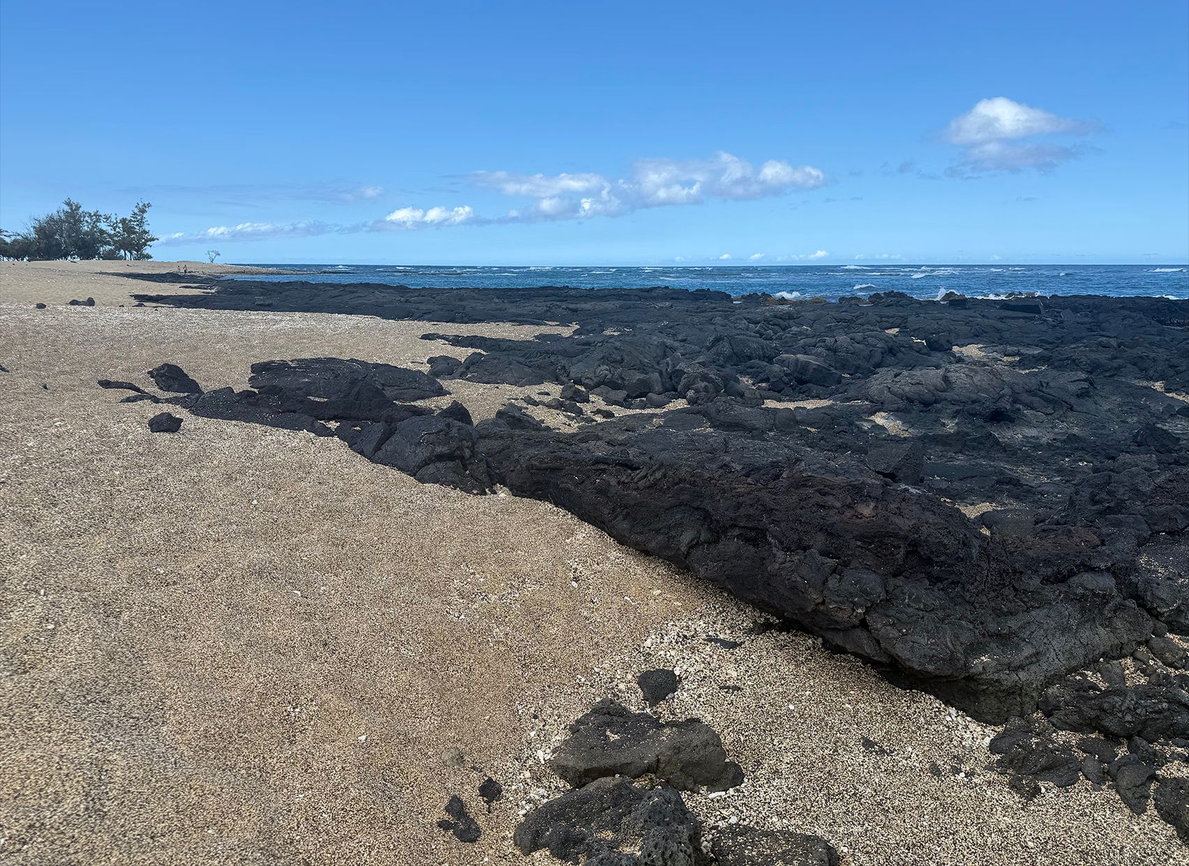 Beach with lava rocks