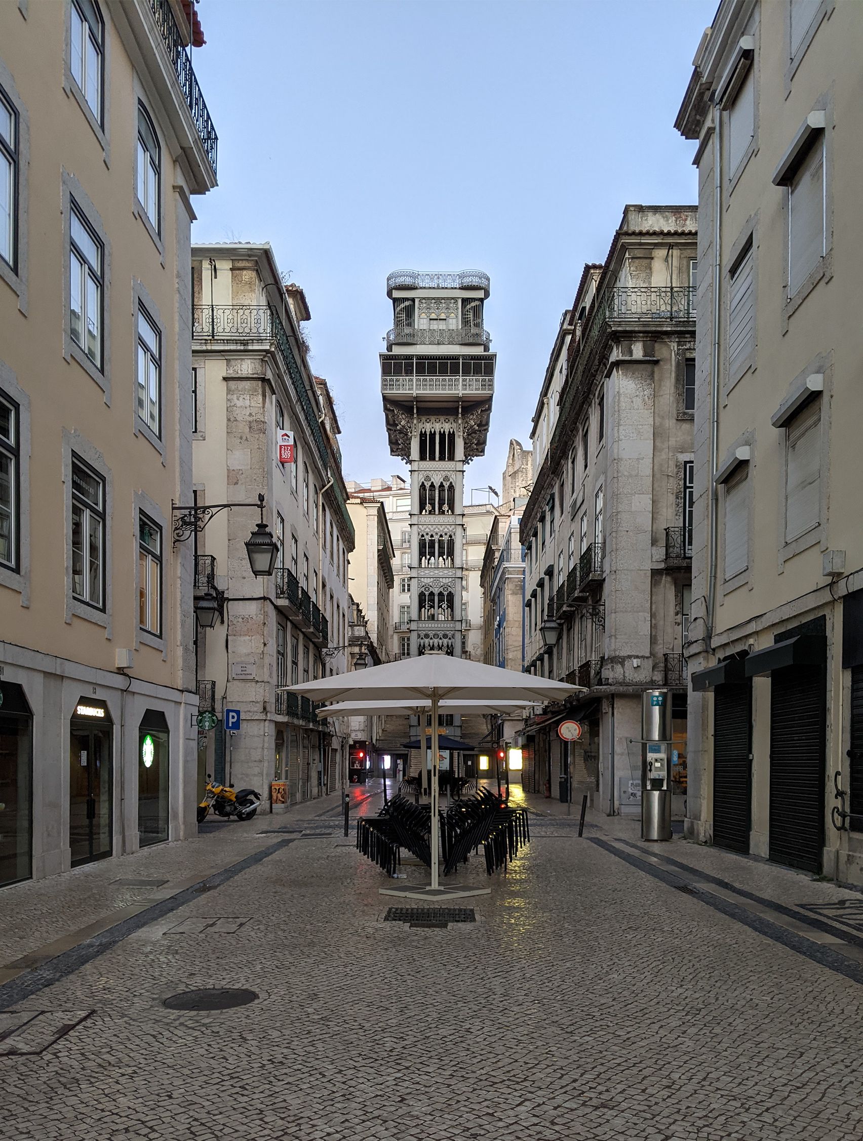 Street view of civic elevator