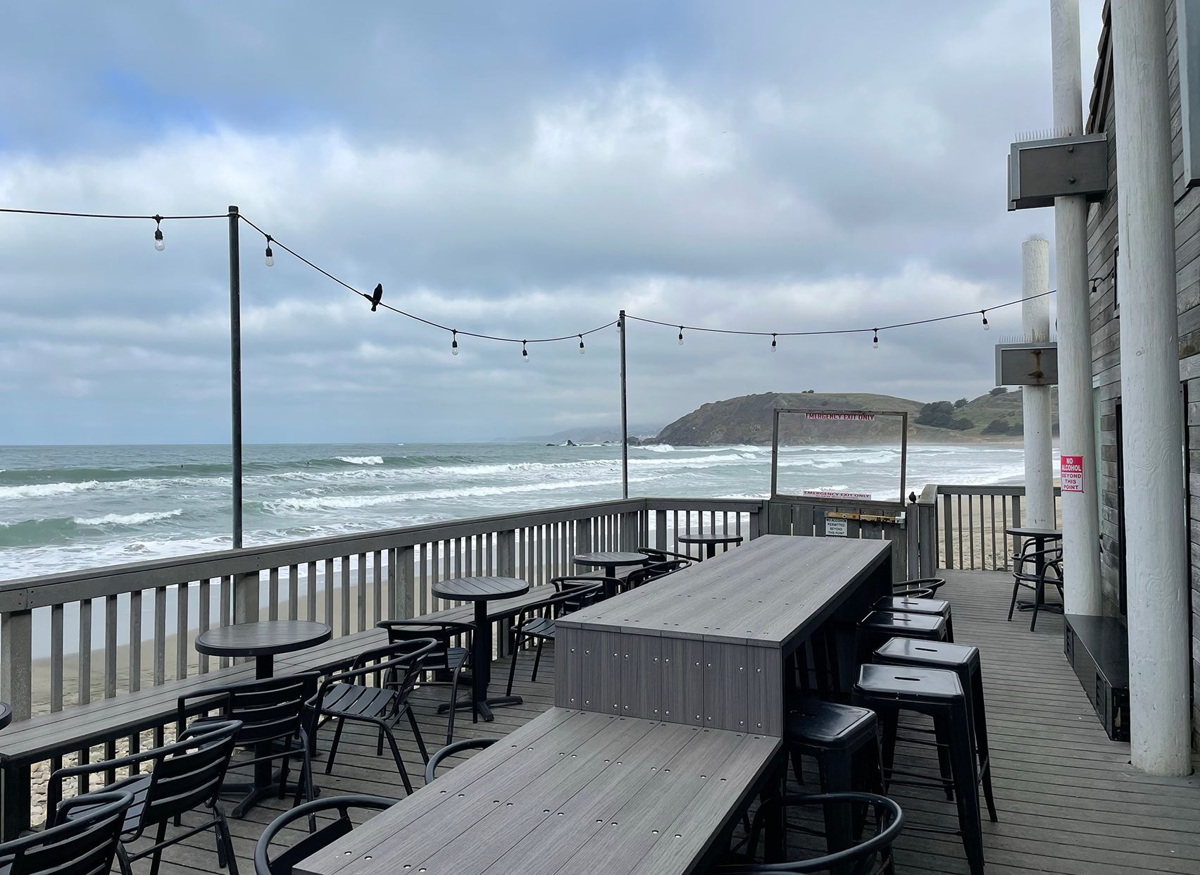Pacifica Taco Bell rear deck with ocean view