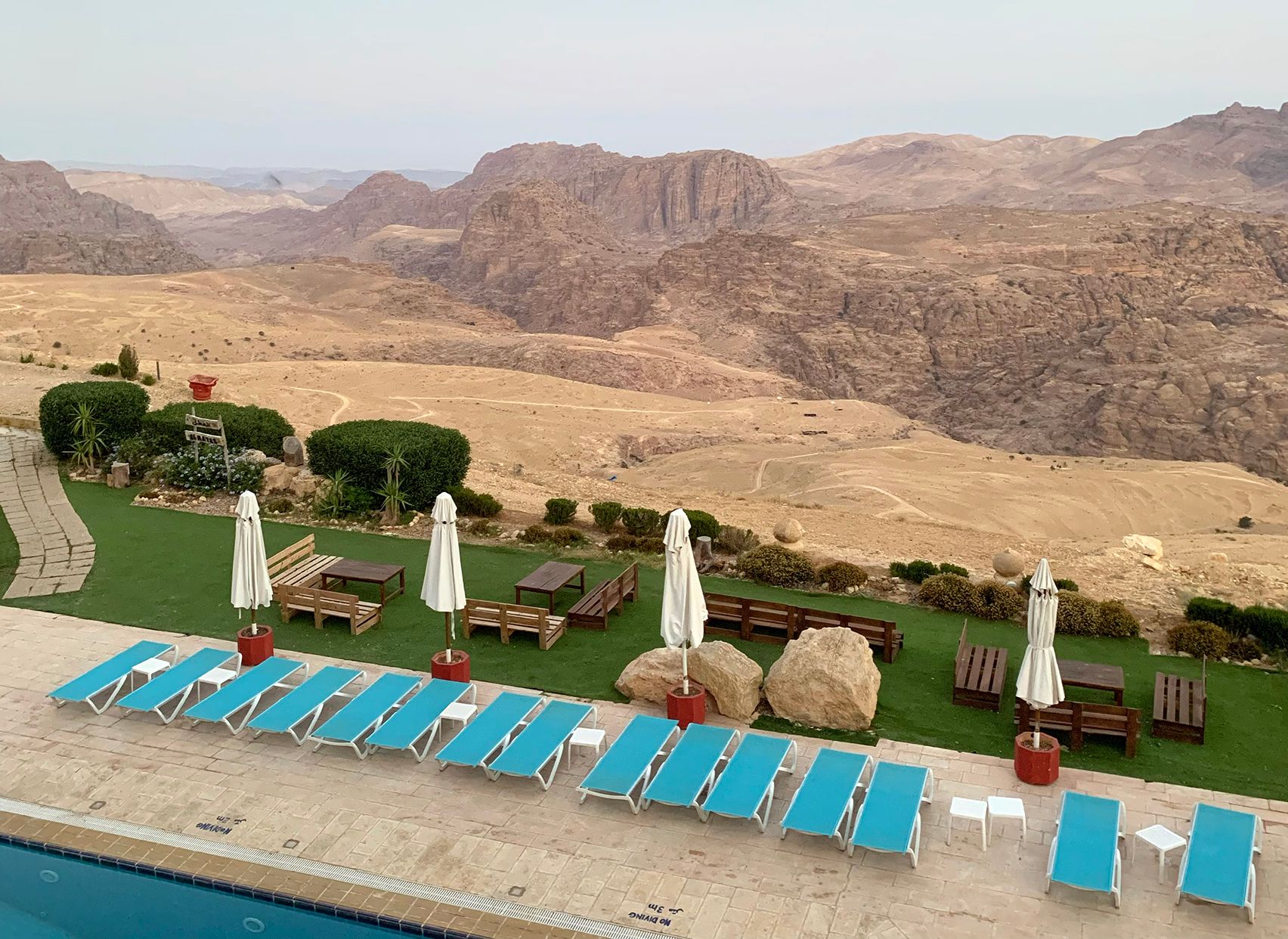 View of a hotel patio
