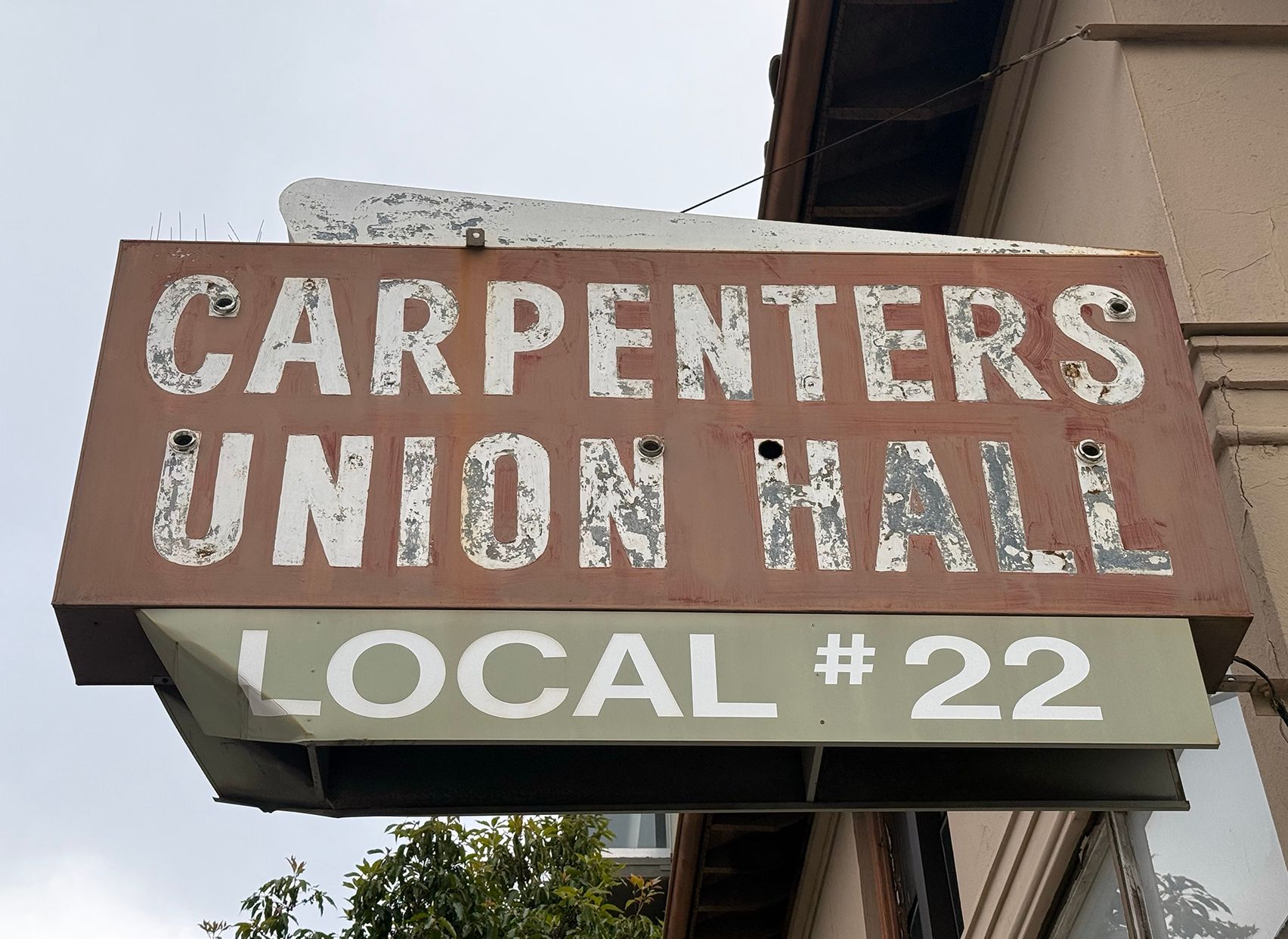 Union hall sign