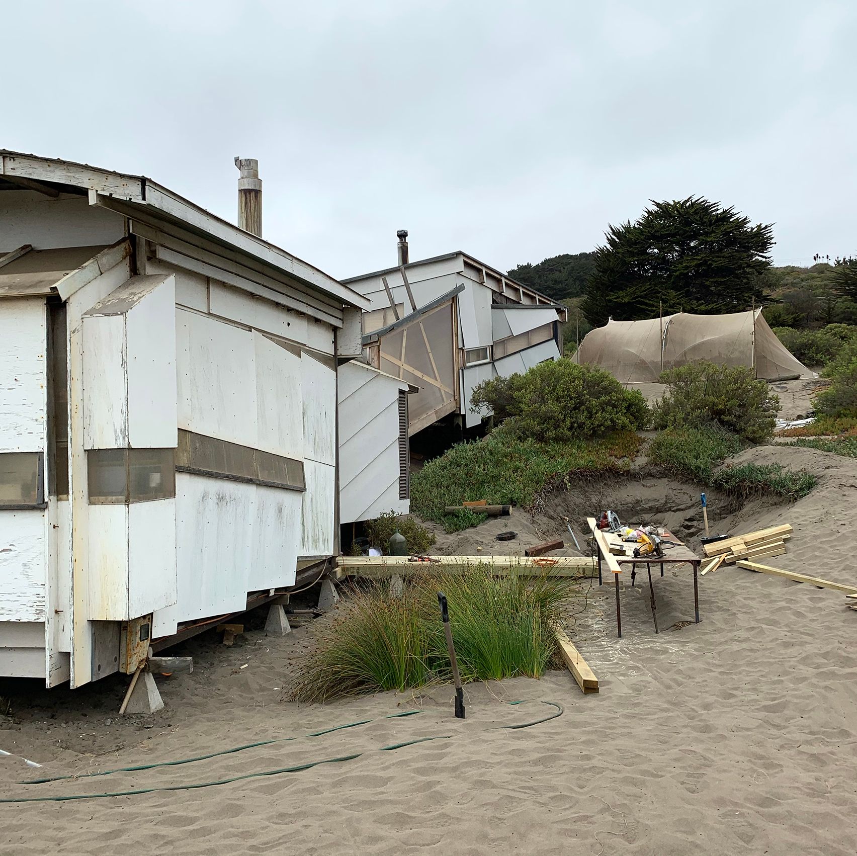 House with woodworking equipment