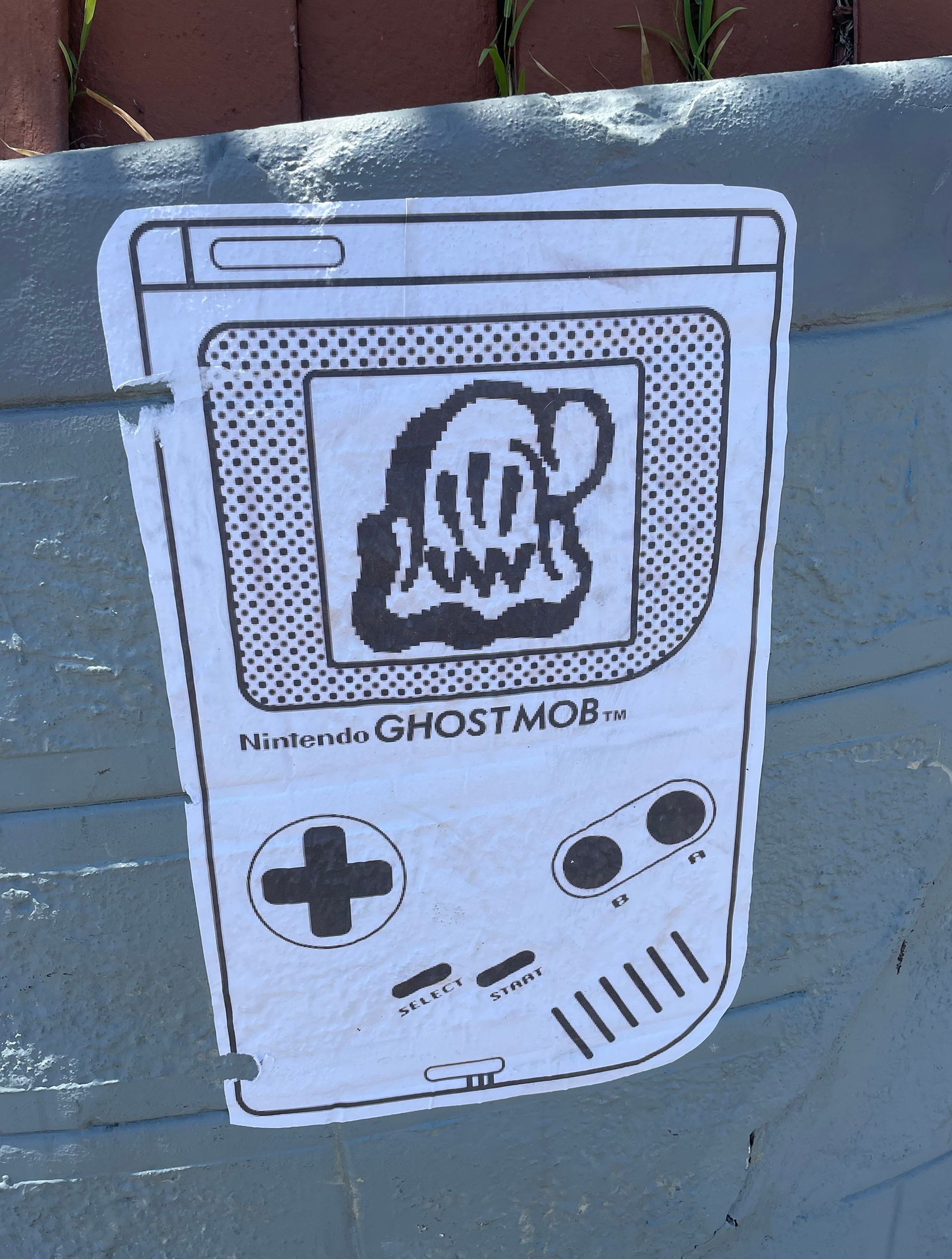 A nintendo gameboy sticker close-up